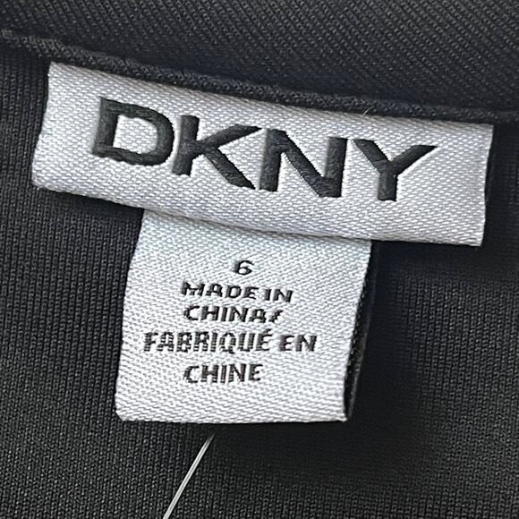 DKNY Sleeveless Beaded Trim A-Line Dress Pockets Stretch Black Women's 6 NWT - Picture 7 of 11